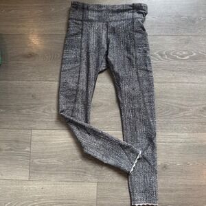 Lululemon Athletica Black White Speckled Pocket High Rise Leggings Size 4